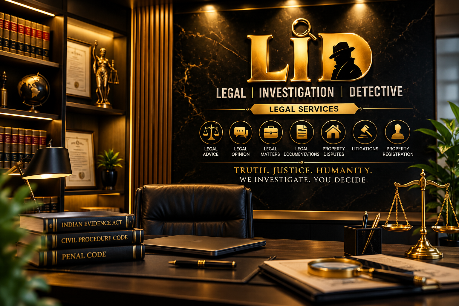LID Legal Investigation Detective — Luxury Corporate Office Reception in Kothanur, Bangalore